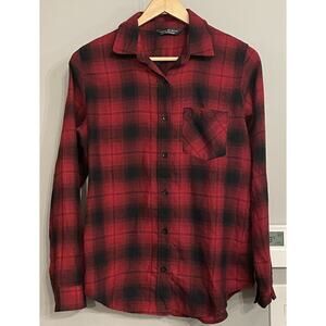 Alpine Design Top Brushed Flannel Button Up Plaid Active Outdoors Womens S